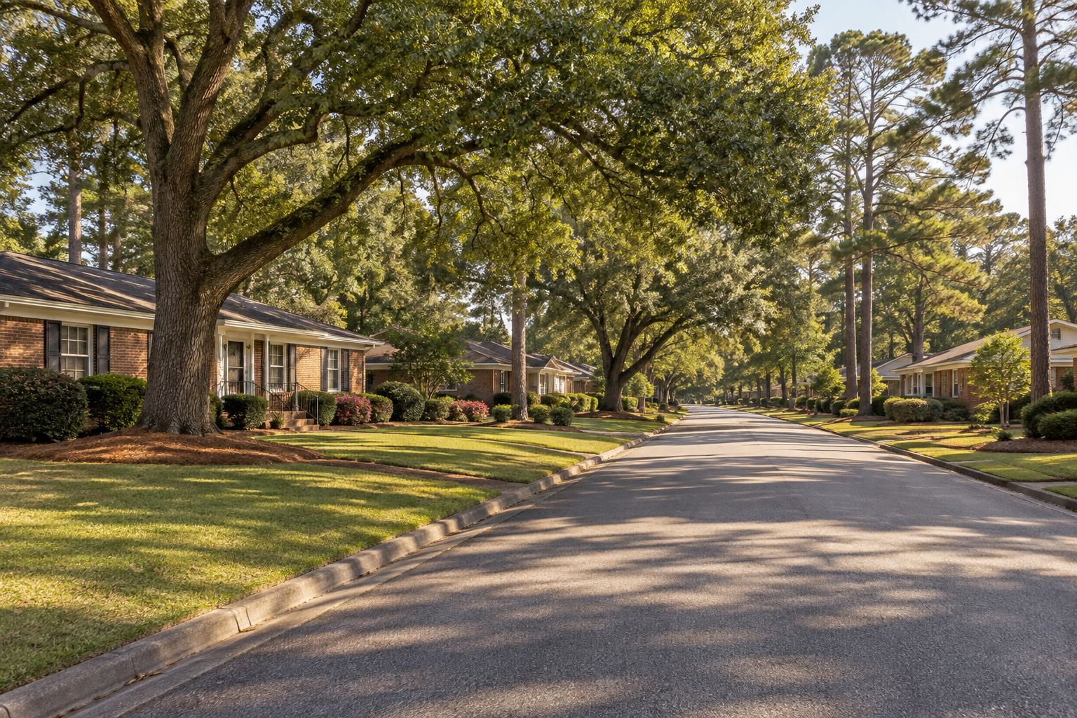 A Lexington, South Carolina residential street, illustrative